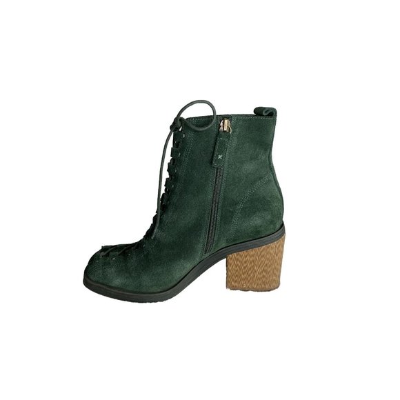 Kelsi Dagger Brooklyn Lace-Up Ankle Boots Dagger Forest green Suede Leather Sz 8 - Picture 4 of 14